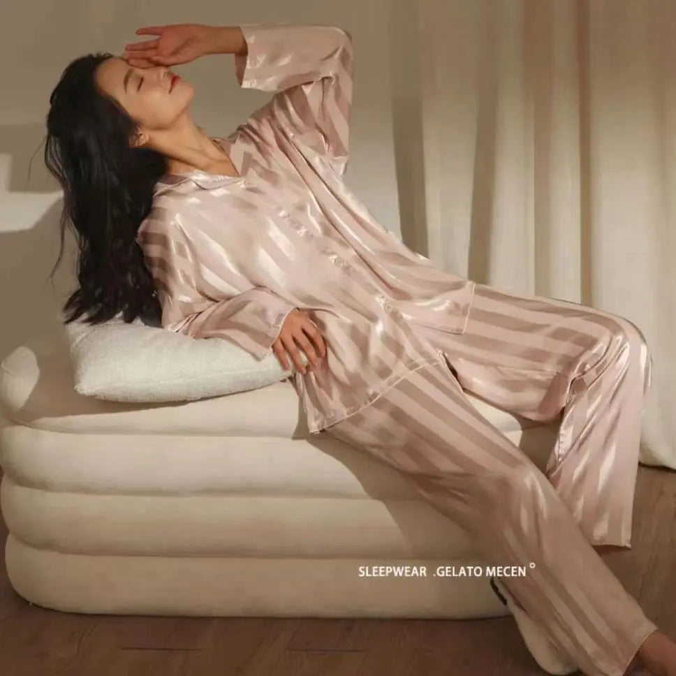 Silk Pajama Set for Women - Long Sleeve & Pants