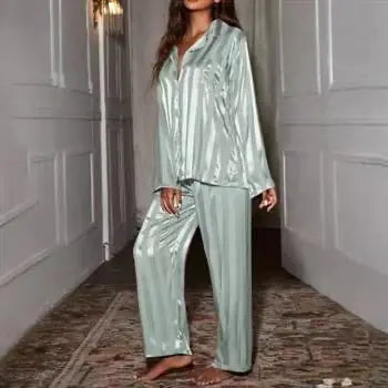 Silk Pajama Set for Women - Long Sleeve & Pants