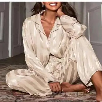 Silk Pajama Set for Women - Long Sleeve & Pants