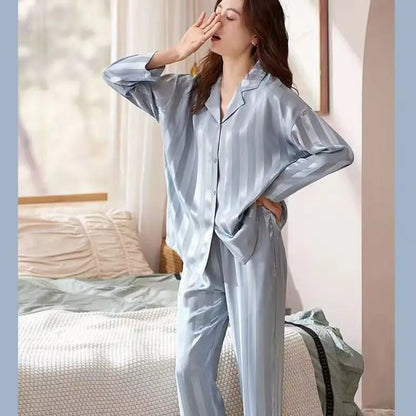 Silk Pajama Set for Women - Long Sleeve & Pants